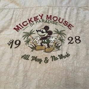 Mickey Mouse in Paradise Disney -1928 Embroidered Button Down- Size XL